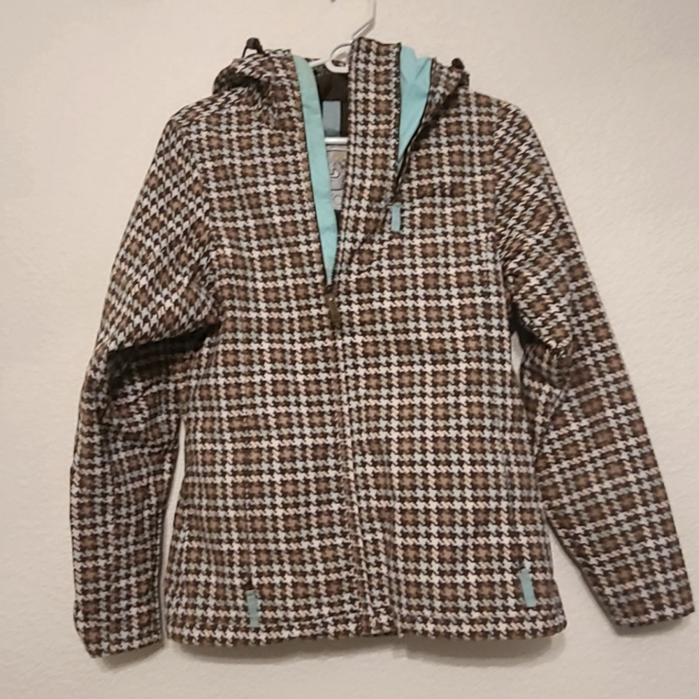 Burton Helsinki Houndstooth Snowboard Ski Insulated Hooded Jacket Small
